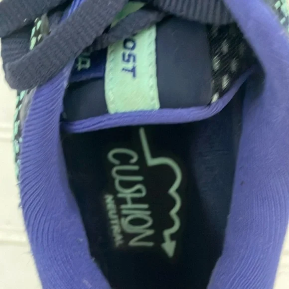 Brooks Ghost 14 Athletic Shoes Navy and Green Mesh Running Footwear - Picture 6 of 11